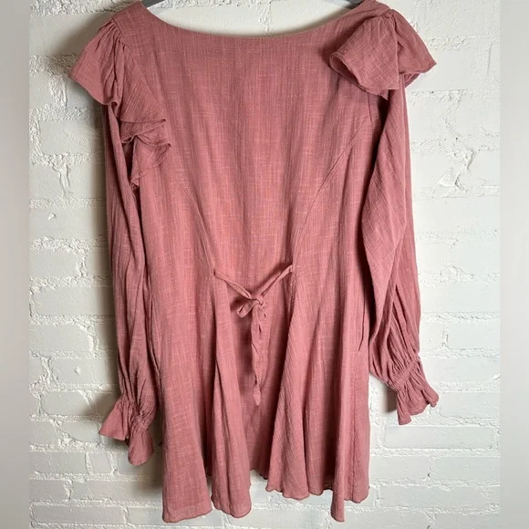 NEW Free People Dress | In the Mood for Frills Pink Mini Dress Size Large - Picture 7 of 7